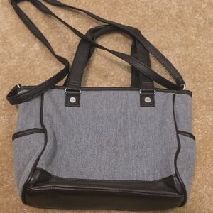 Thirty-One Black and Gray Shoulder Bag with Crossbody Strap